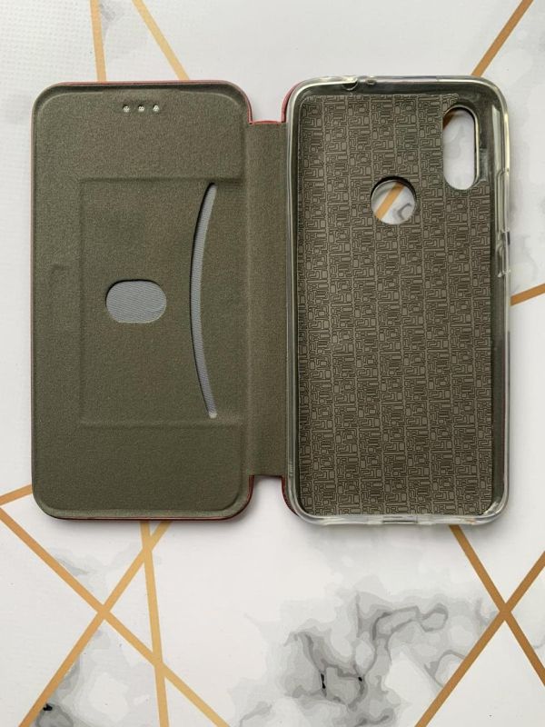 Чохол-книжка з малюнком на Xiaomi Redmi 7 :: Бордовий :: Мама і донька /принт 56/