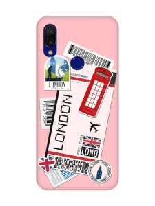 Матовий чохол з рожевими боками на Xiaomi Redmi 7 :: Подорожі. Лондон /принт 326/