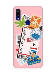 Матовий чохол з рожевими боками на Xiaomi Redmi 7 :: Подорожі. Амстердам /принт 327/