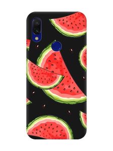 Матовий чохол з чорними боками на Xiaomi Redmi 7 :: Скибки кавуна /принт 342/
