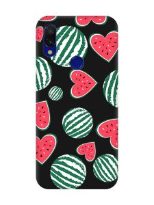 Матовий чохол з чорними боками на Xiaomi Redmi 7 :: Кавуни сердечка /принт 343/