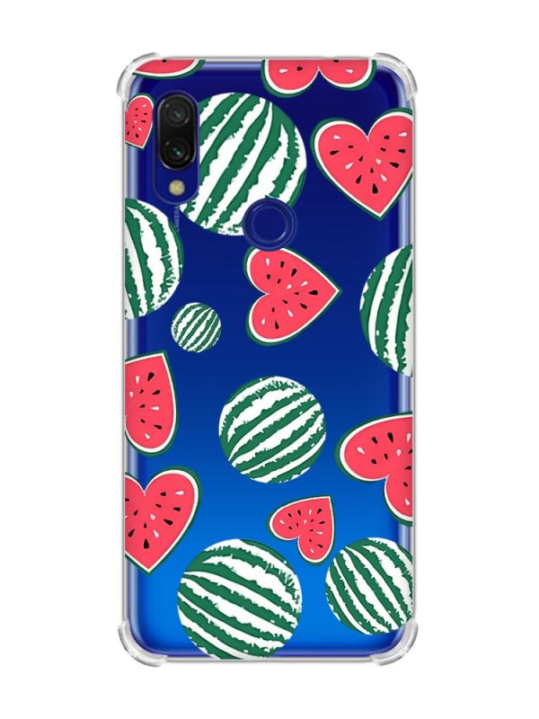 Чохол з потовщеними кутами на Xiaomi Redmi 7 :: Кавуни сердечка /принт 343/