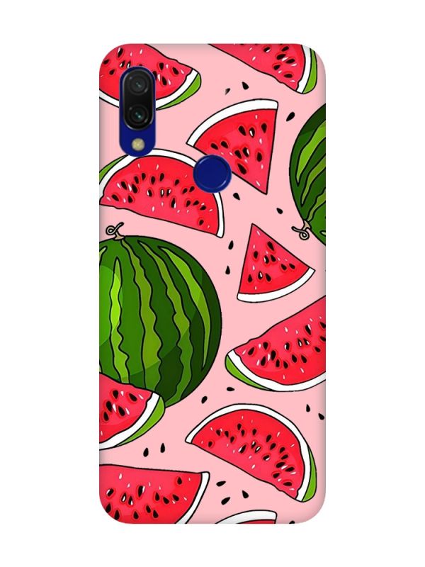 Матовий чохол з рожевими боками на Xiaomi Redmi 7 :: Кавуни /принт 341/