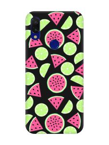 Матовий чохол з чорними боками на Xiaomi Redmi 7 :: Кавуни и лайм /принт 345/