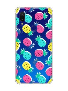 Чохол з потовщеними кутами на Xiaomi Redmi 7 :: Різнокольорові ананаси /принт 346/