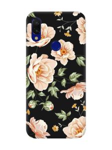 Матовий чохол з чорними боками на Xiaomi Redmi 7 :: Квіти пастельні /принт 277/