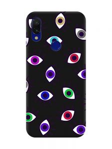 Матовий чохол з чорними боками на Xiaomi Redmi 7 :: Різнокольорові очі /принт 336/