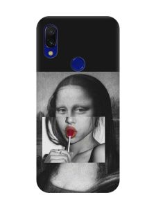 Матовий чорний чохол на Xiaomi Redmi 7 :: Сучасна Мона Ліза /принт 351/