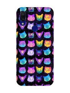 Матовий чохол з чорними боками на Xiaomi Redmi 7 :: Котики Фон /принт 362/