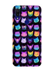 Матовий чохол з рожевими боками на Xiaomi Redmi 7 :: Котики Фон /принт 362/