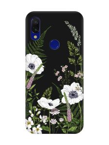 Матовий чорний чохол на Xiaomi Redmi 7 :: Квіти польові /принт 363/