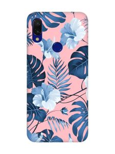 Матовий рожевий чохол на Xiaomi Redmi 7 :: Тропіки /принт 373/