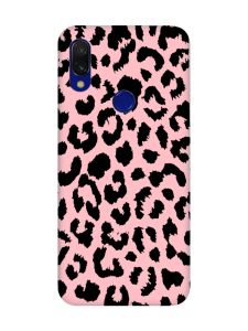 Матовий рожевий чохол на Xiaomi Redmi 7 :: Леопардовий /принт /принт 374/