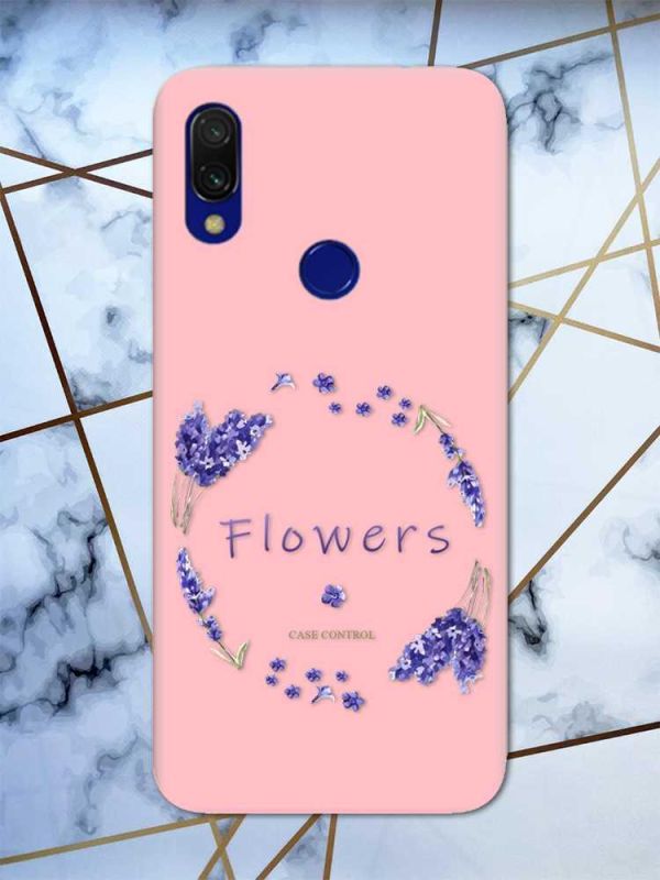 Матовий чохол з рожевими боками на Xiaomi Redmi 7 :: Лавандовий віночок /принт 19/