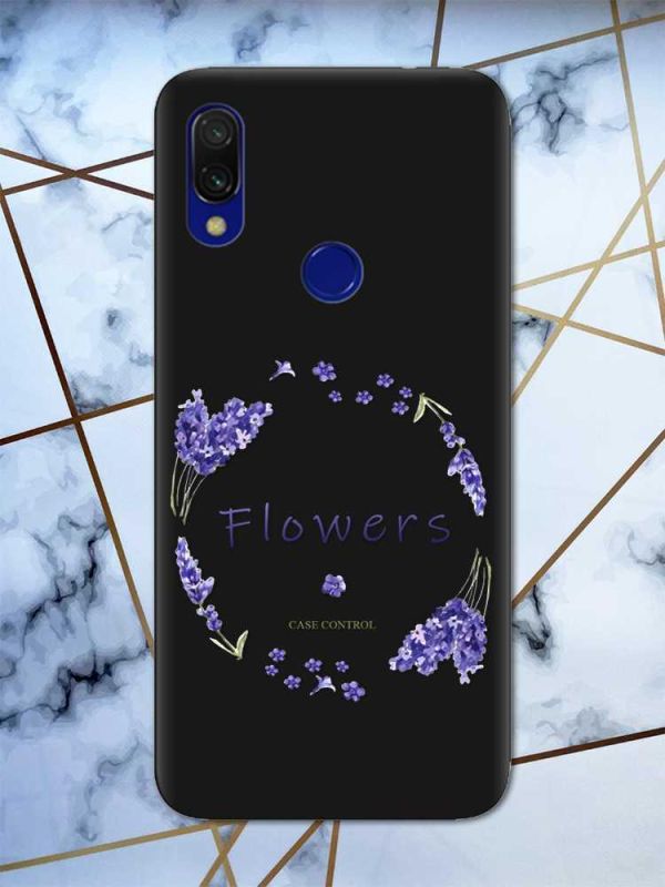 Матовий чохол з чорними боками на Xiaomi Redmi 7 :: Лавандовий віночок /принт 19/