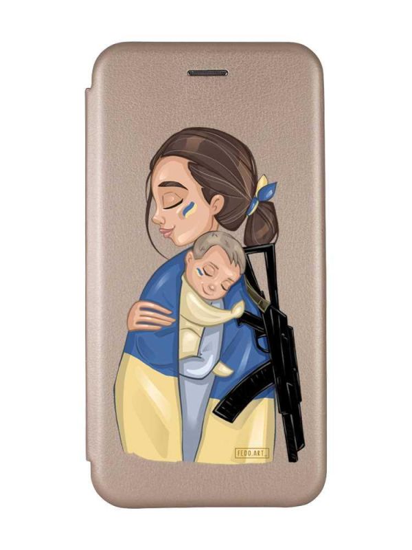Чохол-книжка з малюнком на Xiaomi Redmi 7 :: Золотий :: Мама-захисниця /принт 20/