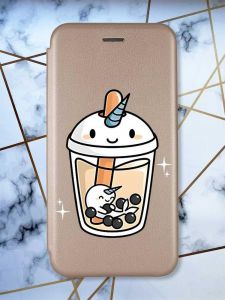 Чохол-книжка з малюнком на Xiaomi Redmi 7 :: Золотий :: Коктейль Єдиноріг /принт 96/