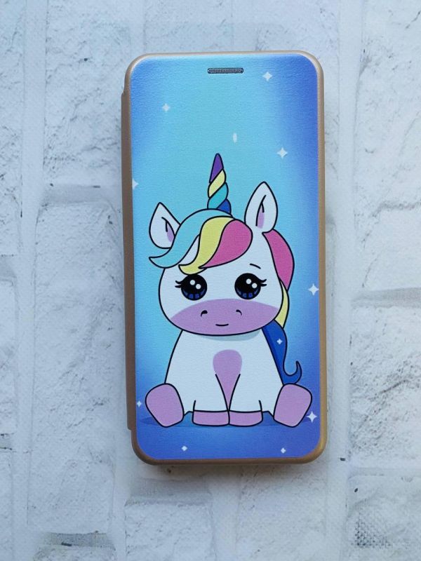 Чохол-книжка з малюнком на Xiaomi Redmi 7 :: Золотий :: Єдиноріг /принт 103/