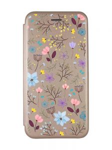 Чохол-книжка з малюнком на Xiaomi Redmi 7 :: Золотий :: Квітковий фон /принт 267/