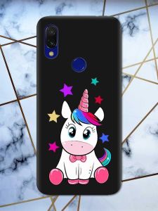 Матовий чохол з чорними боками на Xiaomi Redmi 7 :: Єдиноріг /принт 102/