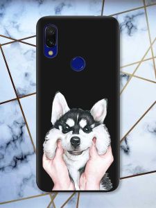 Матовий чохол з чорними боками на Xiaomi Redmi 7 :: Мордочка /принт 121/