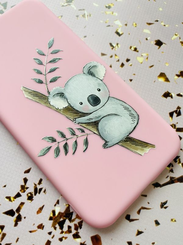 Матовий чохол з рожевими боками на Xiaomi Redmi 7 :: Коала /принт 132/