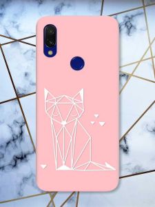 Матовий чохол з рожевими боками на Xiaomi Redmi 7 :: Лисиця /принт 127/