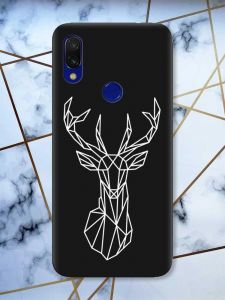 Матовий чохол з чорними боками на Xiaomi Redmi 7 :: Олень /принт 129/