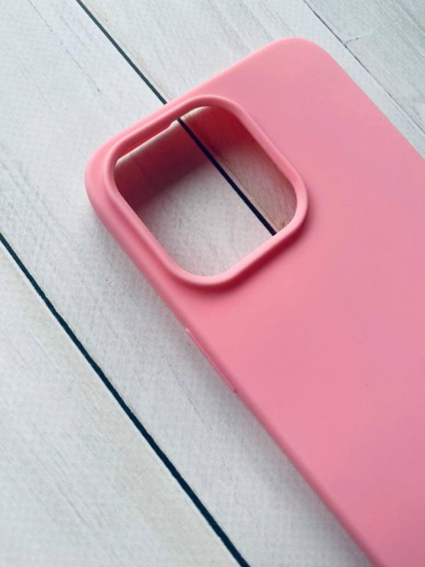 Матовий силіконовий чохол на iPhone 15 Pro Max Розовый