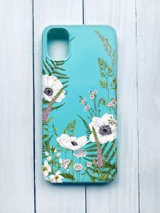 Матовий чохол на Samsung Galaxy A05 (A055) Бірюзовий :: Квіти польові (принт 363)