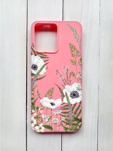 Матовий чохол на Xiaomi Redmi 12 Рожевий :: Квіти польові (принт 363)