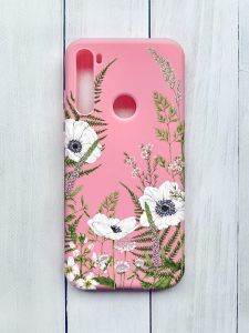 Матовий чохол на Xiaomi Redmi Note 8T Рожевий :: Квіти польові (принт 363)