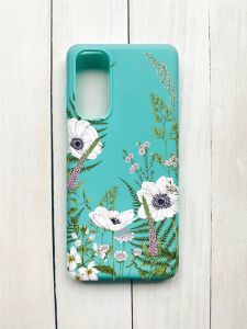 Матовий чохол на Samsung Galaxy M54 Бірюзовий :: Квіти польові (принт 363)