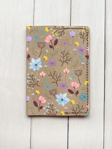 Шкіряна обкладинка на паспорт книжку :: Бежева (принт 267)