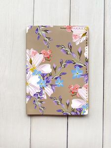 Шкіряна обкладинка на паспорт книжку :: Бежева (принт 272)