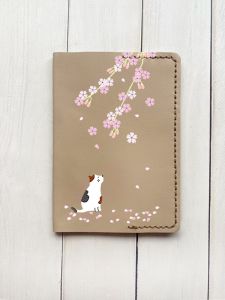 Шкіряна обкладинка на паспорт книжку :: Бежева (принт 283)