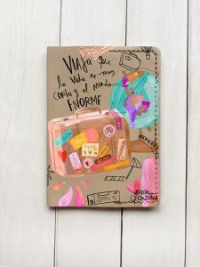 Шкіряна обкладинка на паспорт книжку :: Бежева (принт 329)