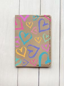 Шкіряна обкладинка на паспорт книжку :: Бежева (принт 332)