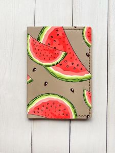 Шкіряна обкладинка на паспорт книжку :: Бежева (принт 342)