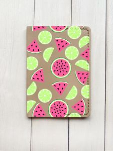 Шкіряна обкладинка на паспорт книжку :: Бежева (принт 345)