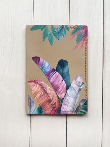 Шкіряна обкладинка на паспорт книжку :: Бежева (принт 372)