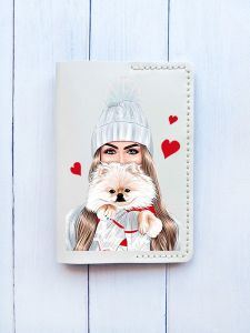 Шкіряна обкладинка на паспорт книжку :: Біла (принт 142)