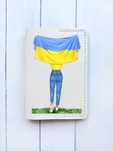 Шкіряна обкладинка на паспорт книжку :: Біла (принт 263)