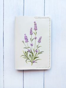 Шкіряна обкладинка на паспорт книжку :: Біла (принт 266)