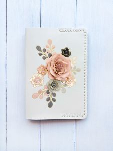 Шкіряна обкладинка на паспорт книжку :: Біла (принт 275)