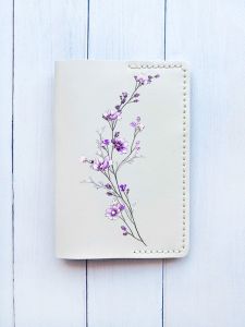 Шкіряна обкладинка на паспорт книжку :: Біла (принт 278)