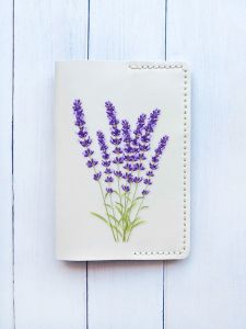 Шкіряна обкладинка на паспорт книжку :: Біла (принт 28)