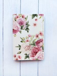 Шкіряна обкладинка на паспорт книжку :: Біла (принт 287)