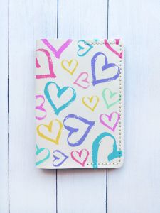 Шкіряна обкладинка на паспорт книжку :: Біла (принт 332)