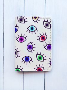 Шкіряна обкладинка на паспорт книжку :: Біла (принт 336)